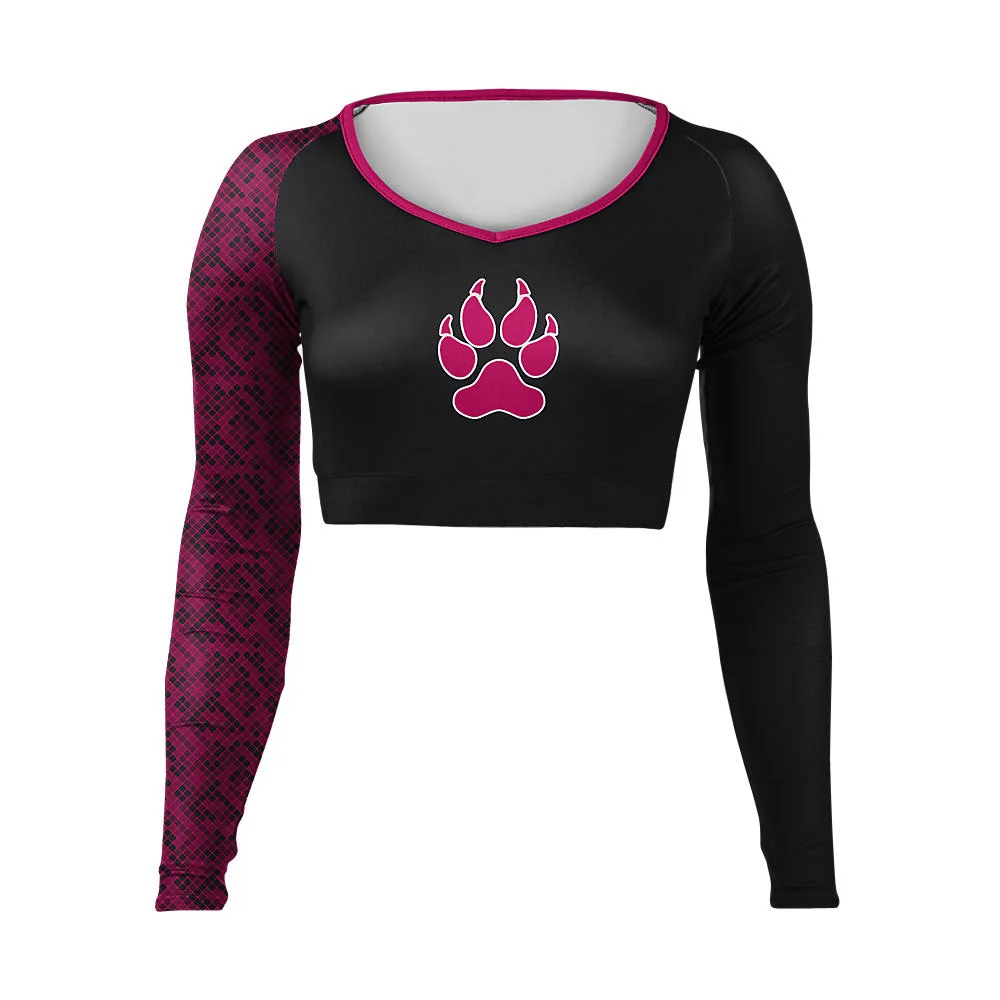 Custom Asymmetrical Paw Print Cheer V-Neck Bodyliner | OEM