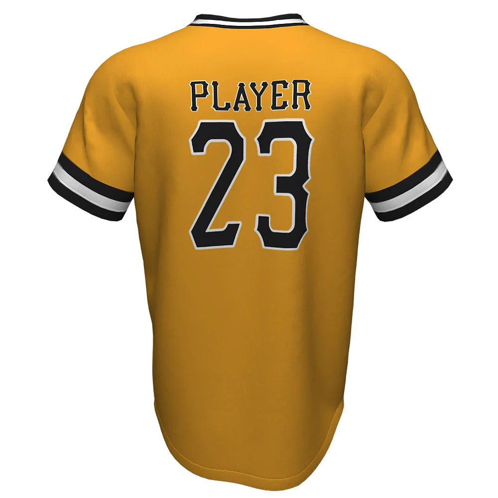 Custom Varsity Ribbed Collar V-Neck Baseball Jersey | OEM