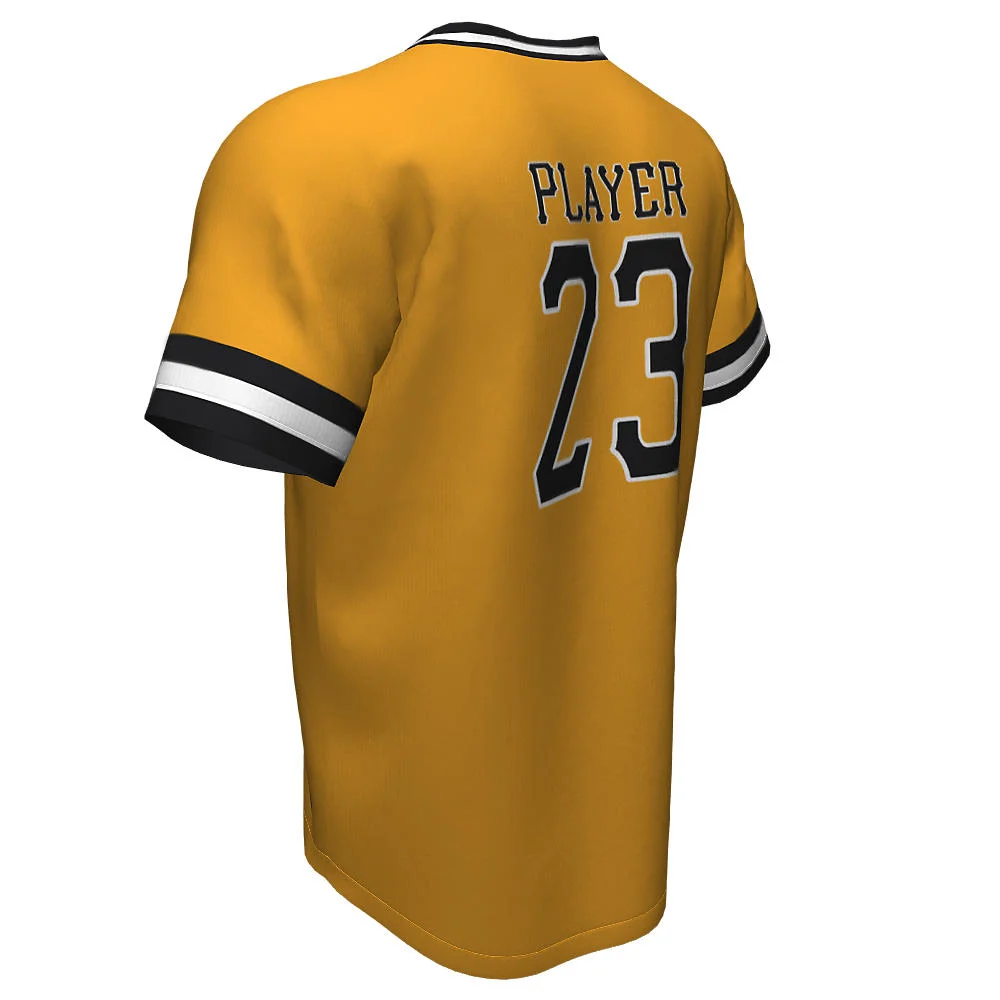 Custom Varsity Ribbed Collar V-Neck Baseball Jersey | OEM