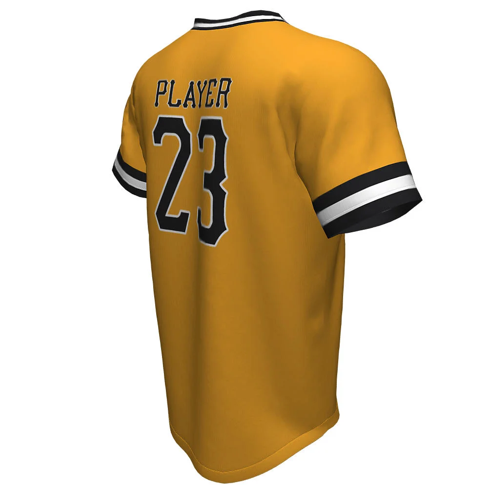 Custom Varsity Ribbed Collar V-Neck Baseball Jersey | OEM