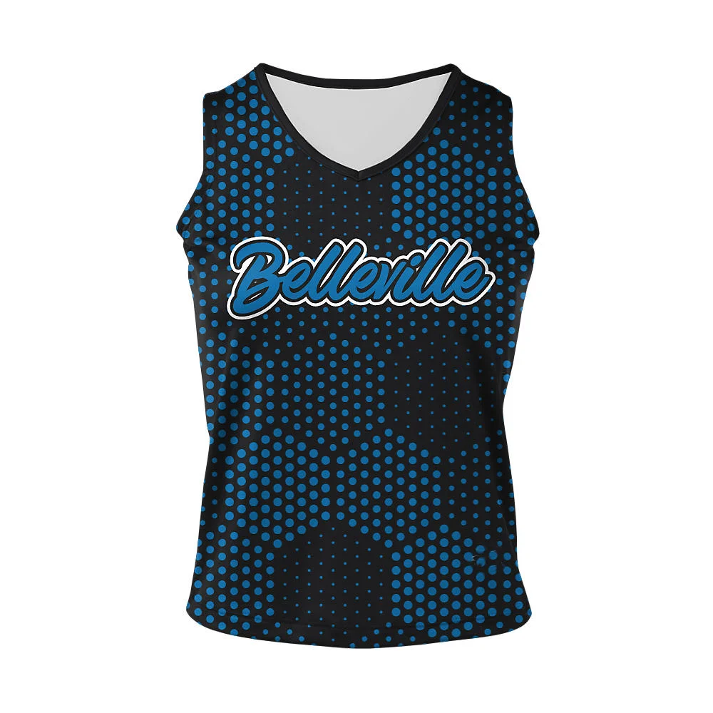 Custom Hex Dot Sublimated Cheer Sleeveless Shell | OEM