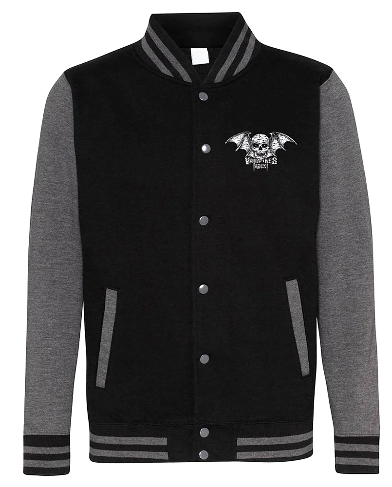 Custom Black & Grey Fleece Sleeve Varsity Bomber | OEM