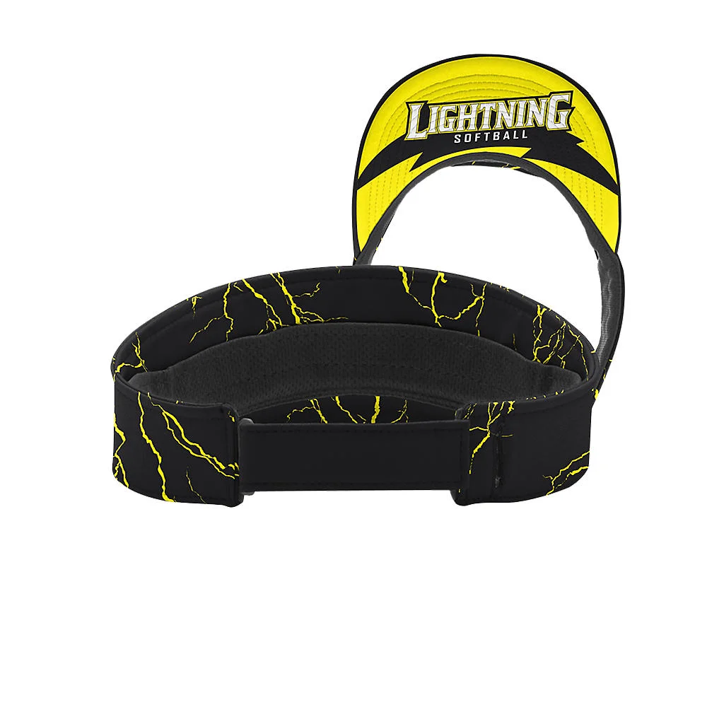 Custom Black Lightning Sublimated Softball Visor | OEM Athletic Cap
