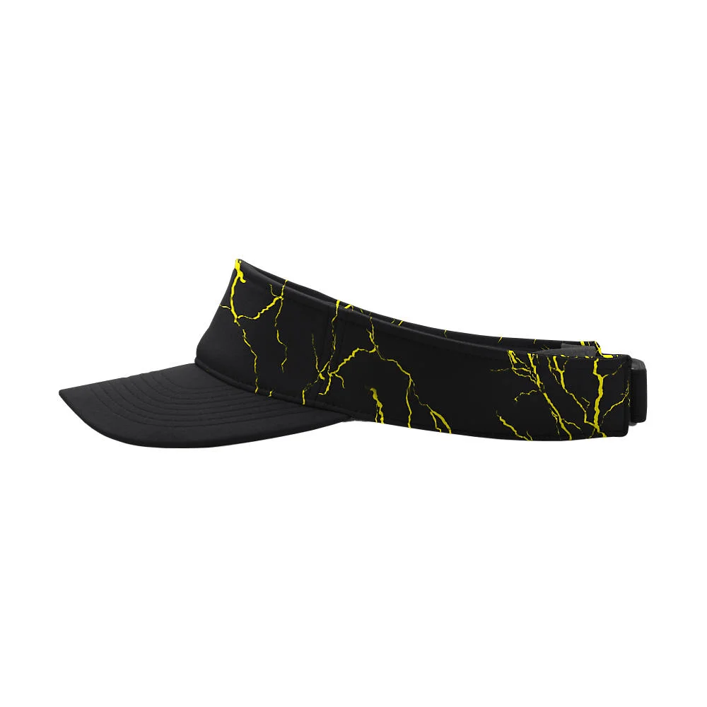 Custom Black Lightning Sublimated Softball Visor | OEM Athletic Cap