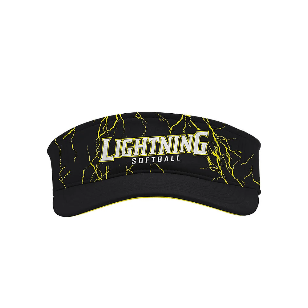 Custom Black Lightning Sublimated Softball Visor | OEM Athletic Cap
