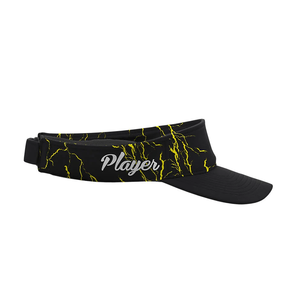 Custom Black Lightning Sublimated Softball Visor | OEM Athletic Cap