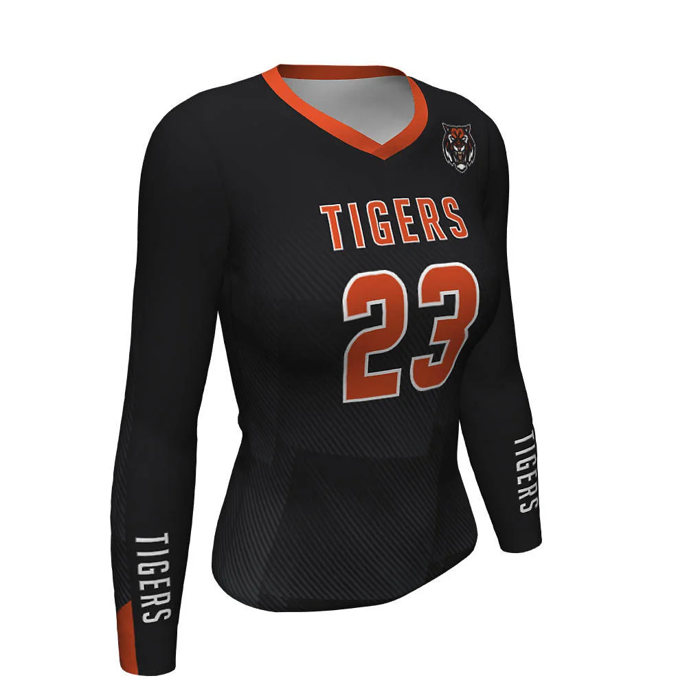 Custom Tigers Long Sleeve Volleyball Jersey | Teamwear OEM