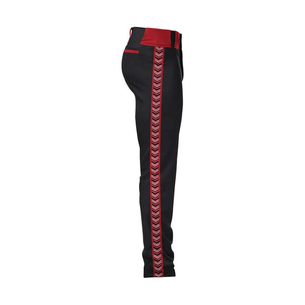 Custom Solid Black Patterned Braid Baseball Pants | OEM