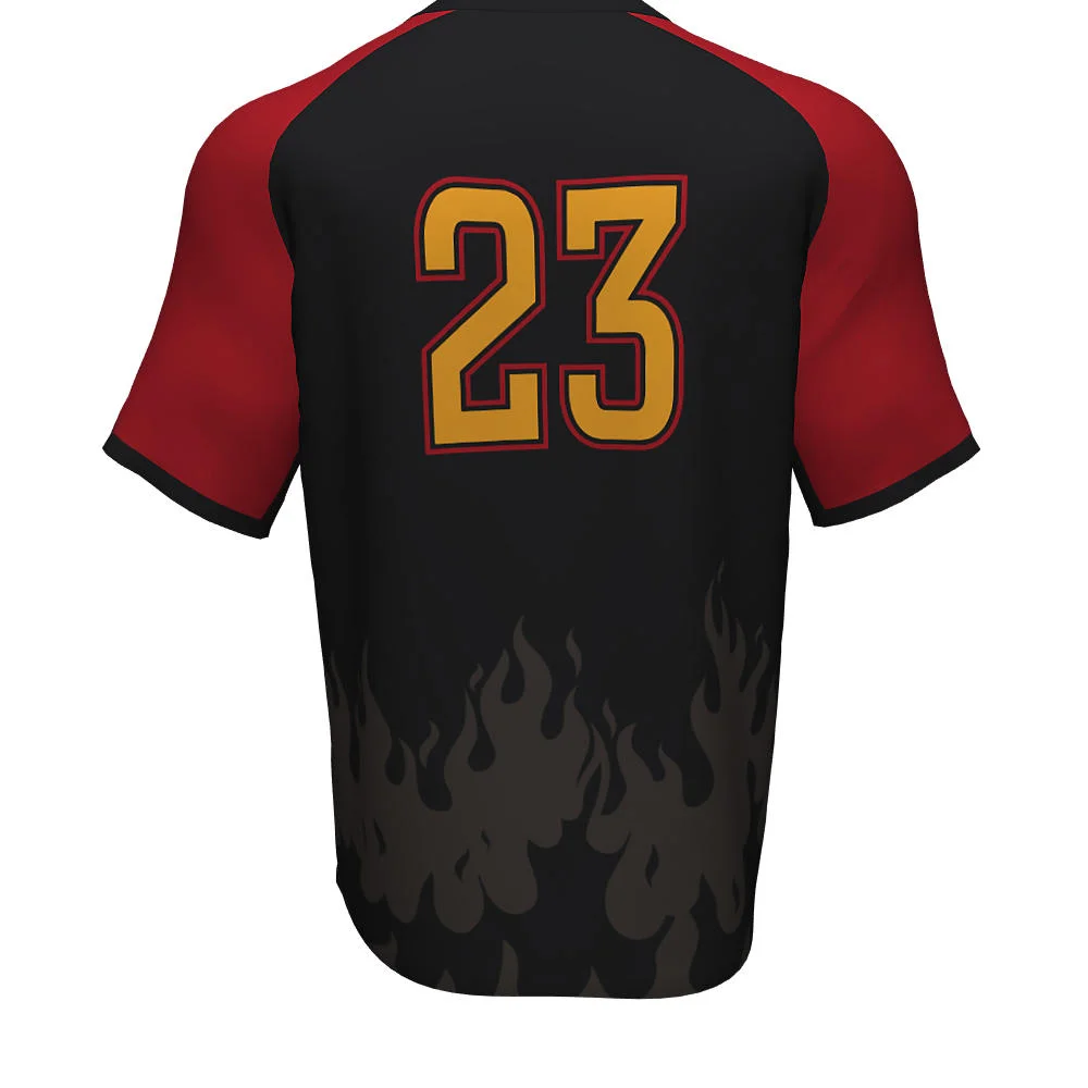 Custom Flame Watermark Raglan Short Sleeve Shooting Shirt | OEM