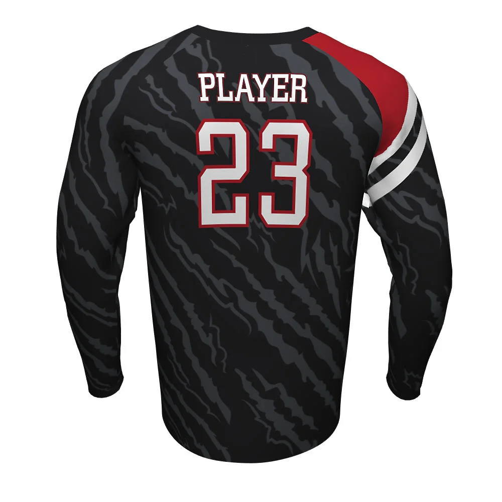 Custom Scratch Striped Esports Long Sleeve Jersey | OEM