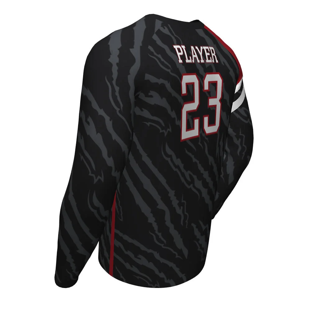 Custom Scratch Striped Esports Long Sleeve Jersey | OEM