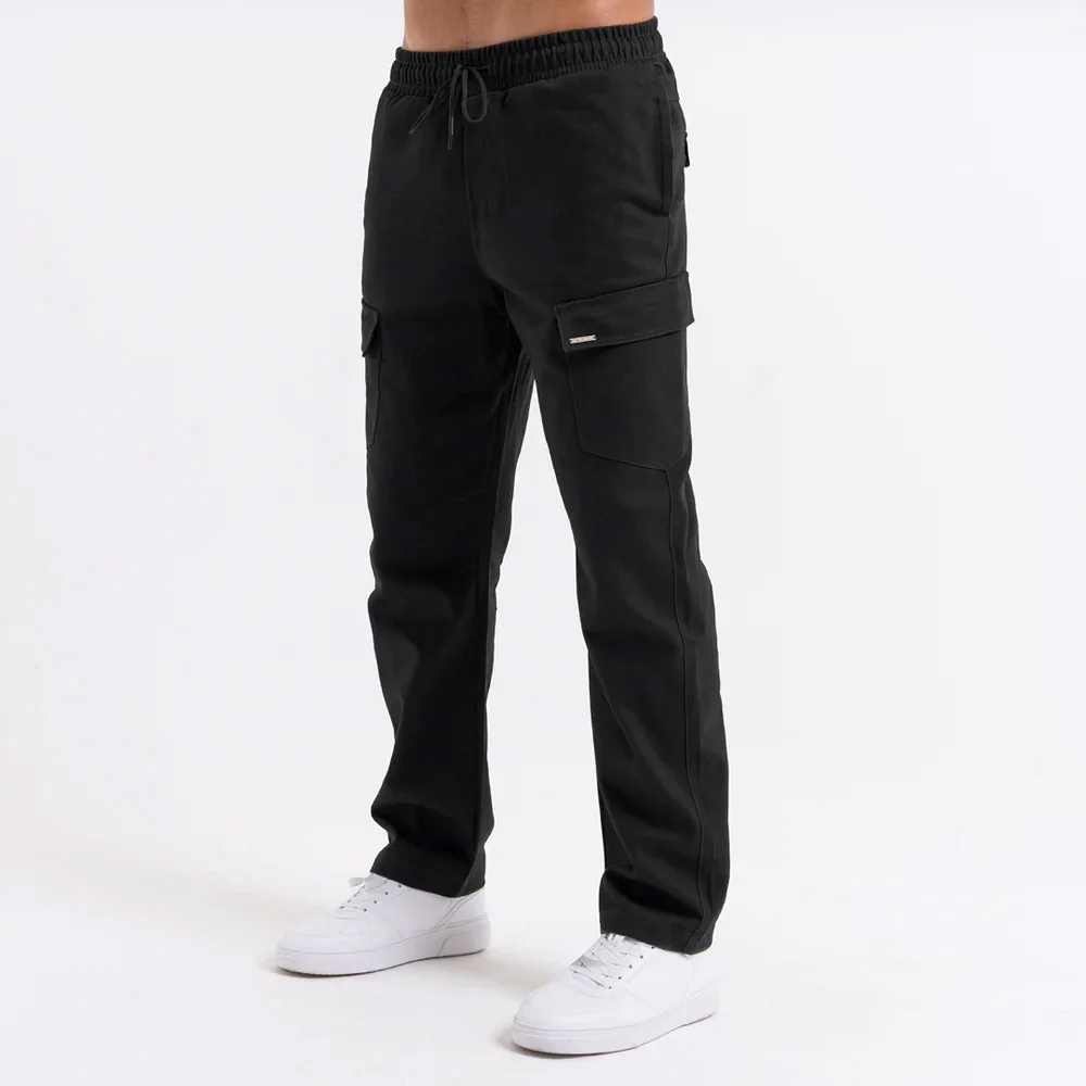 Custom Black Relaxed-Fit Tactical Cargo Pants | Streetwear OEM