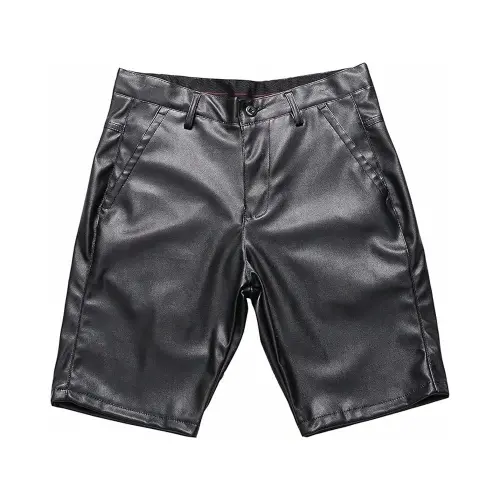 Custom Black Tailored Leather Shorts | Knee-Length B2B OEM