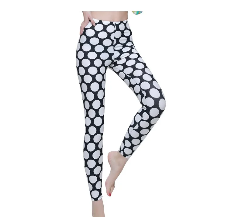 Custom Black & White Polka Dot Fitness Leggings | OEM