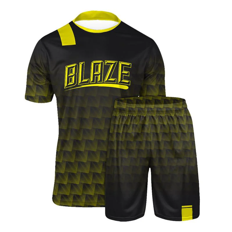 Custom Geometric Textured Sublimated Soccer Uniform Set | OEM