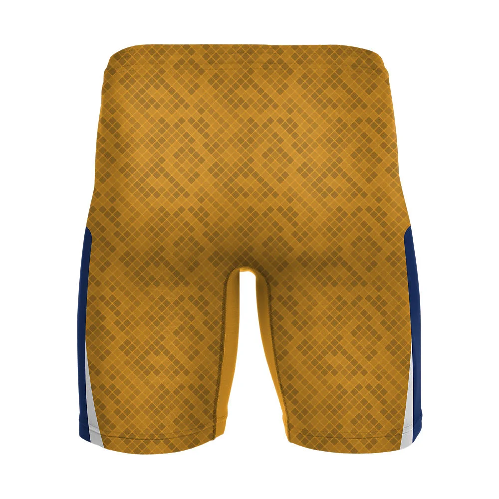 Custom Blackhawk Textured Gold Wrestling Compression Shorts | OEM
