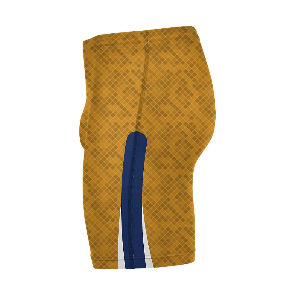 Custom Blackhawk Textured Gold Wrestling Compression Shorts | OEM