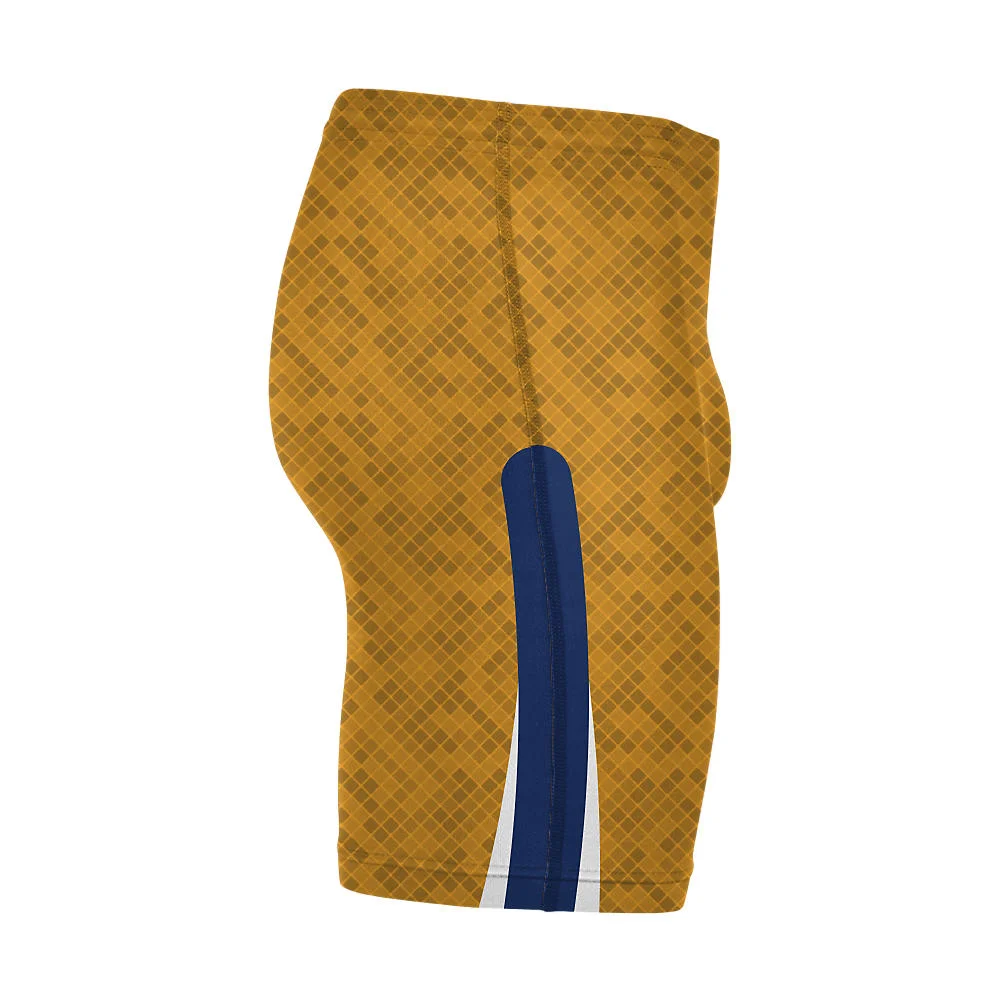 Custom Blackhawk Textured Gold Wrestling Compression Shorts | OEM