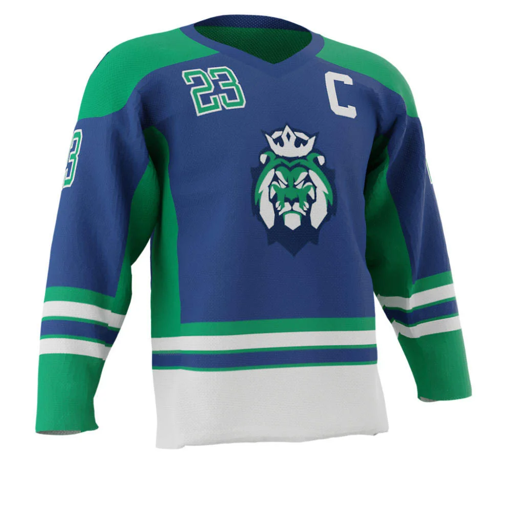 Custom Striped Hem Two-Tone Ice Hockey Jersey | OEM