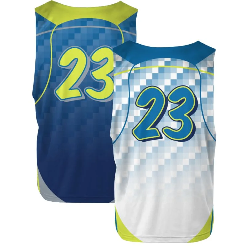 Custom Checkered Plaid Reversible Lacrosse Practice Jersey | OEM
