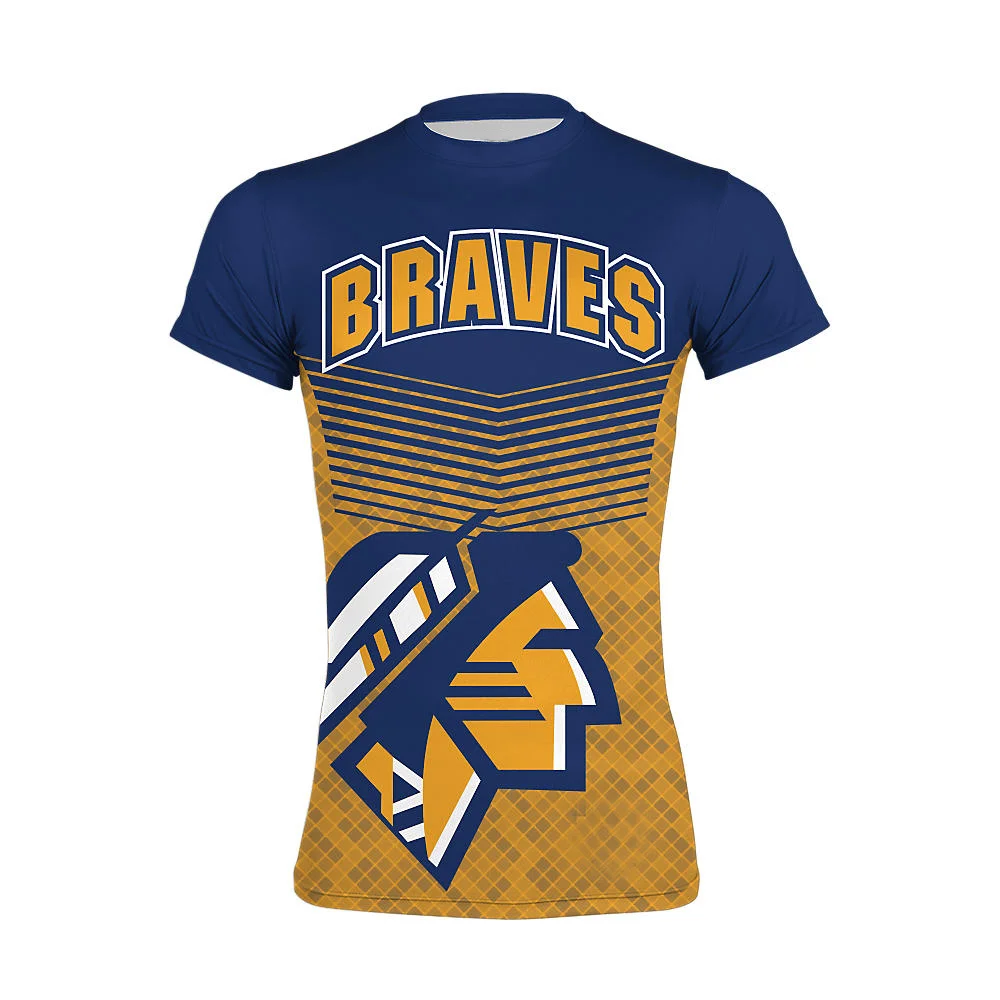 Custom Braves Mascot Short Sleeve Compression Tee | Athletic OEM