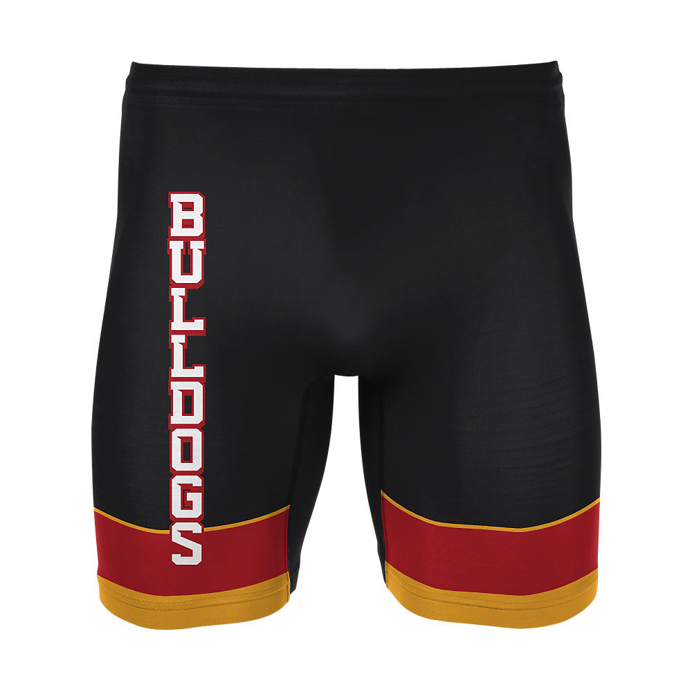 Custom Bulldogs Wrestling Compression Shorts with Leg Bands | OEM