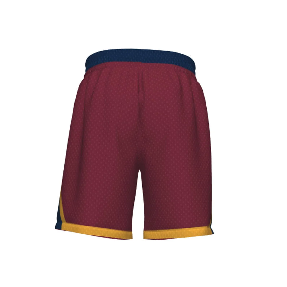Custom Burgundy & Navy Reversible Basketball Shorts | OEM