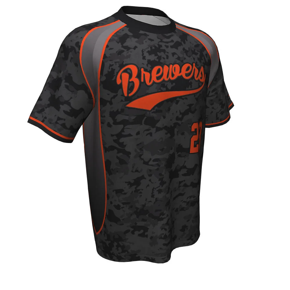 Custom Textured Camo Contrast Piped Slowpitch Jersey | OEM