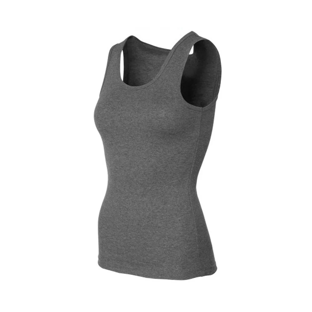 Custom Charcoal Heather Scoop Neck Workout Tank Top | OEM