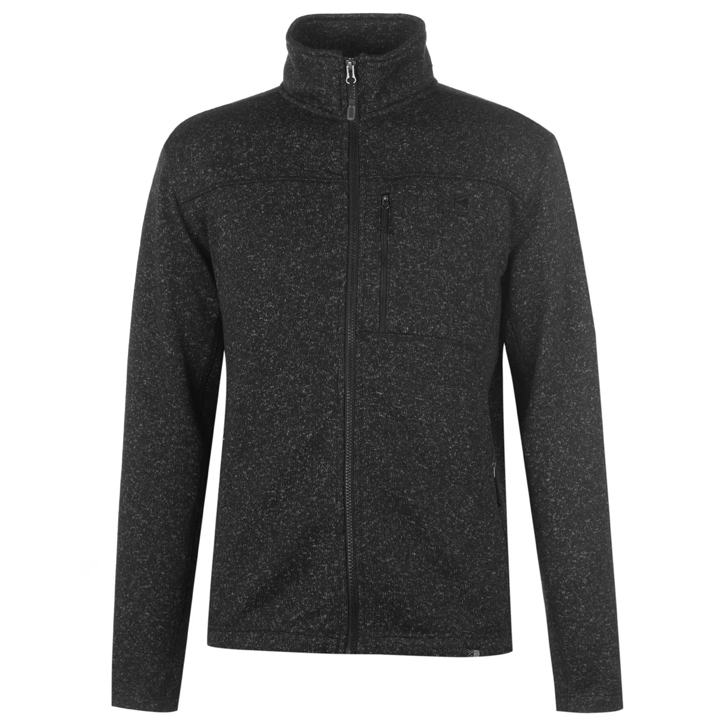 Custom Charcoal Speckled Knit Polar Fleece Jacket | Menswear OEM