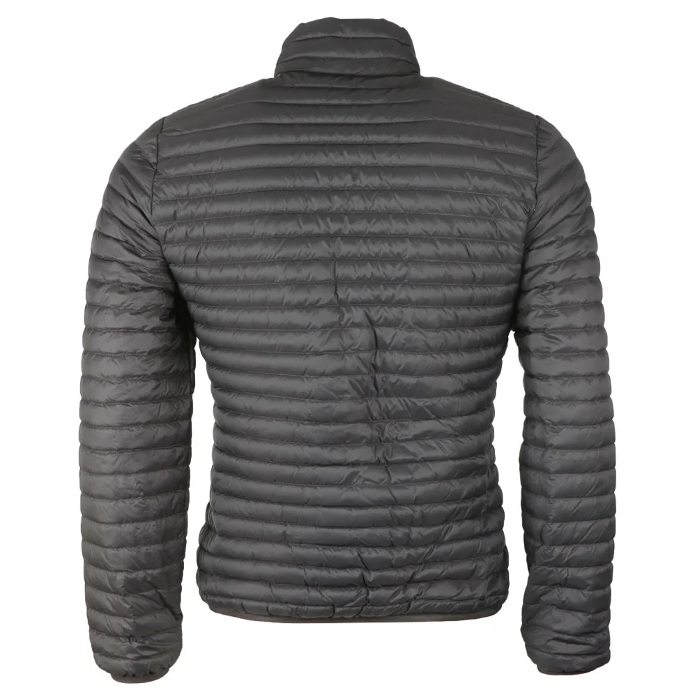 Custom Charcoal Stand Collar Packable Puffer Jacket | B2B OEM