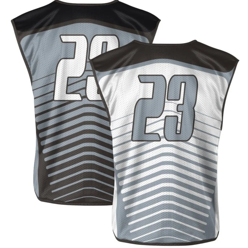 Custom Monochrome Chevron Reversible Sleeveless Lacrosse Jersey | OEM