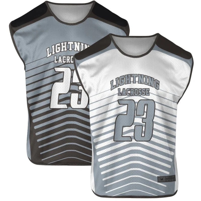 Custom Monochrome Chevron Reversible Sleeveless Lacrosse Jersey | OEM