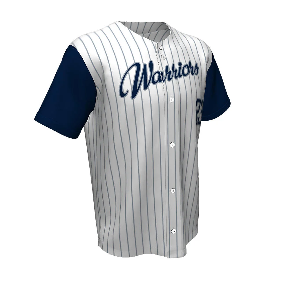 Custom Classic Pinstripe Full Button Baseball Jersey | OEM