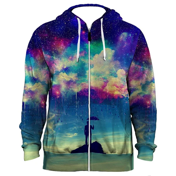 Custom Cloud Galaxy Celestial Sublimated Zip Hoodie | B2B OEM