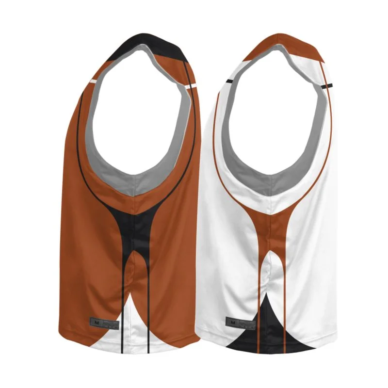 Custom Copper & White Piped Reversible Lacrosse Jersey | OEM