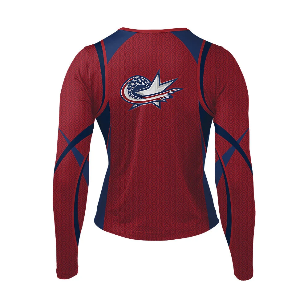 Custom Two-Tone Contour Cheer Long Sleeve Shell | OEM
