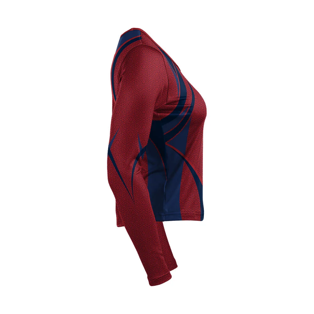 Custom Two-Tone Contour Cheer Long Sleeve Shell | OEM