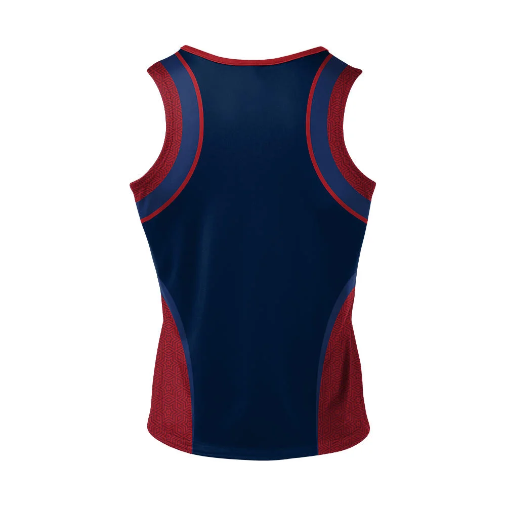 Custom Two-Tone Curved Yoke Cheer Sleeveless Shell | OEM