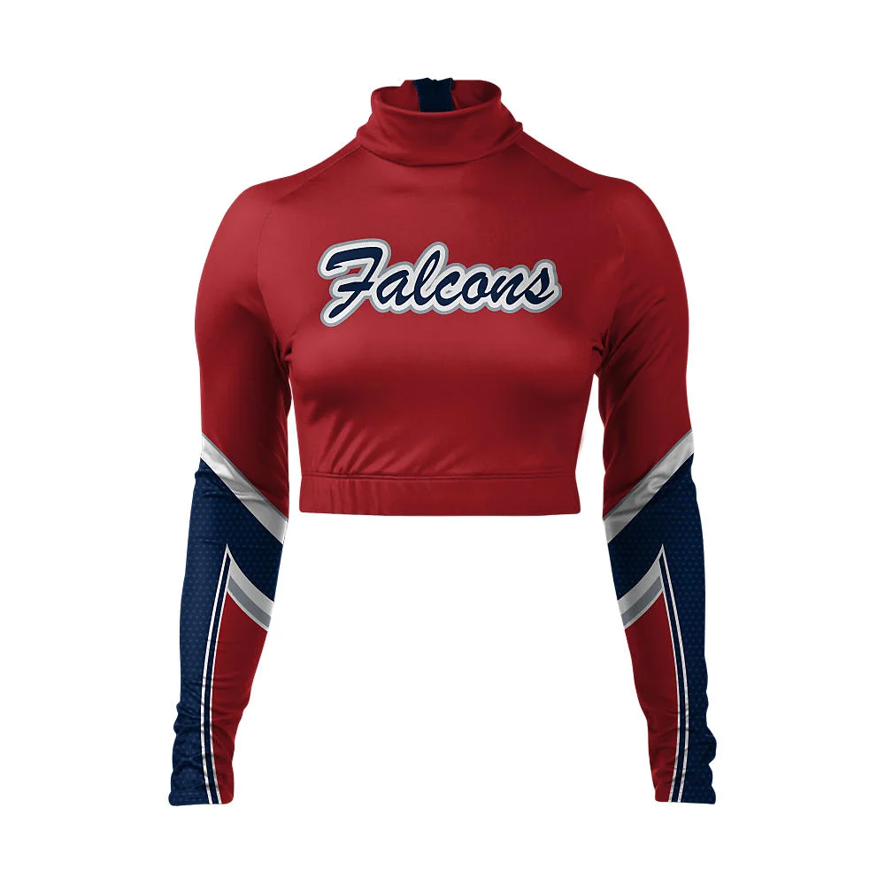 Custom Dynamic Slash Sleeve Cropped Cheer Mock Neck Bodyliner | OEM