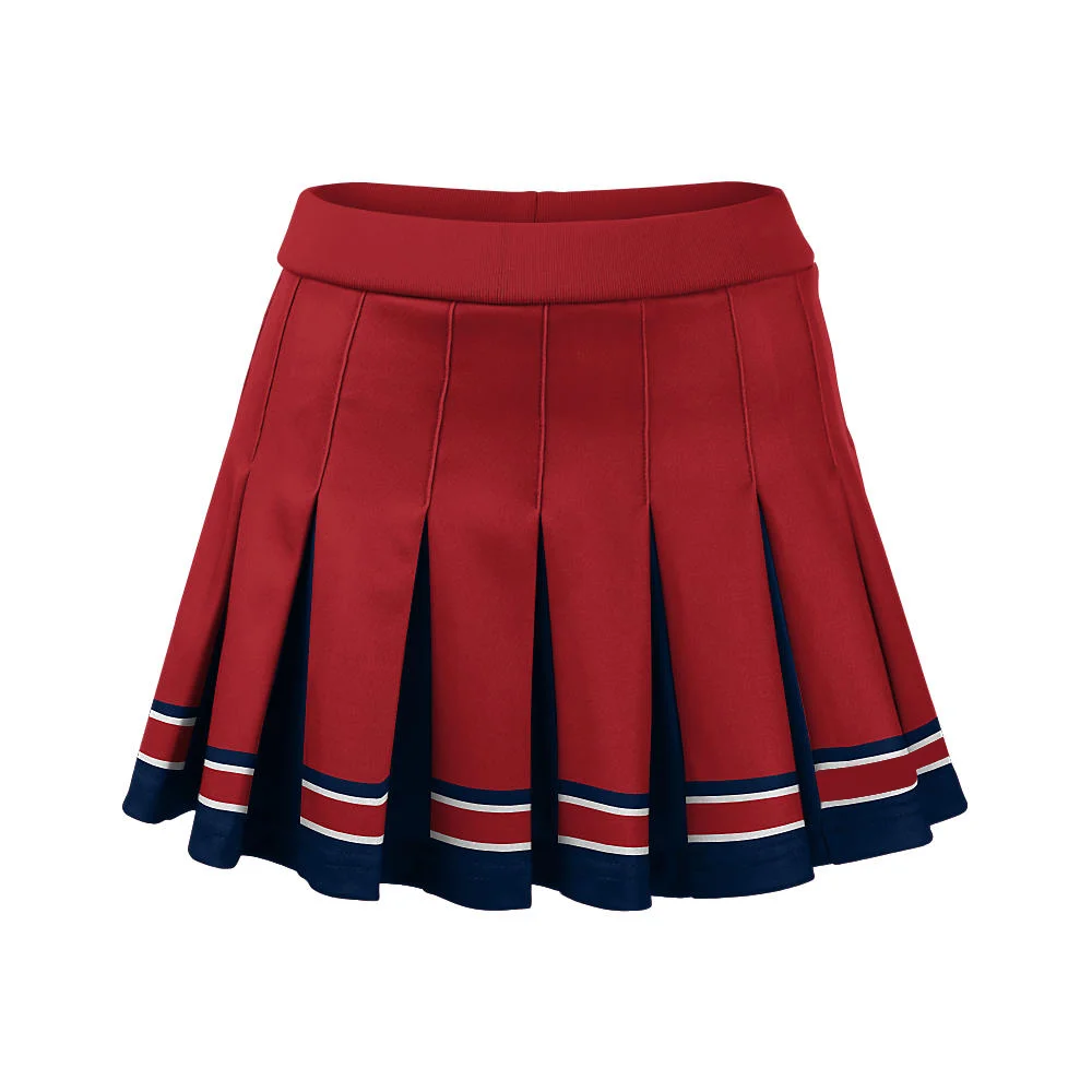 Custom Striped Hem Pleated Cheerleading Skirt | OEM