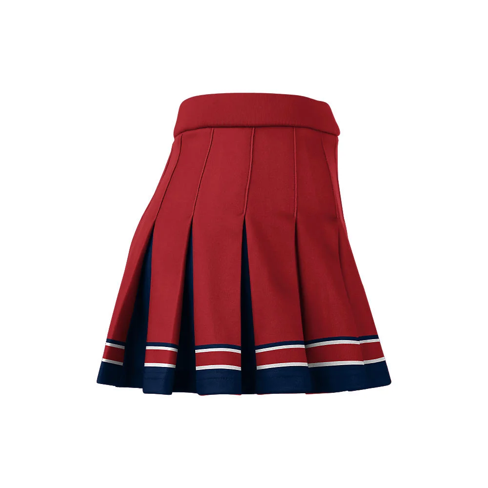Custom Striped Hem Pleated Cheerleading Skirt | OEM