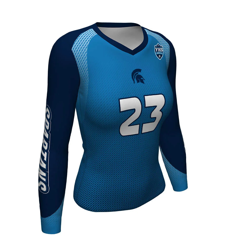 Custom Two-Tone Raglan Long Sleeve Volleyball Jersey | OEM