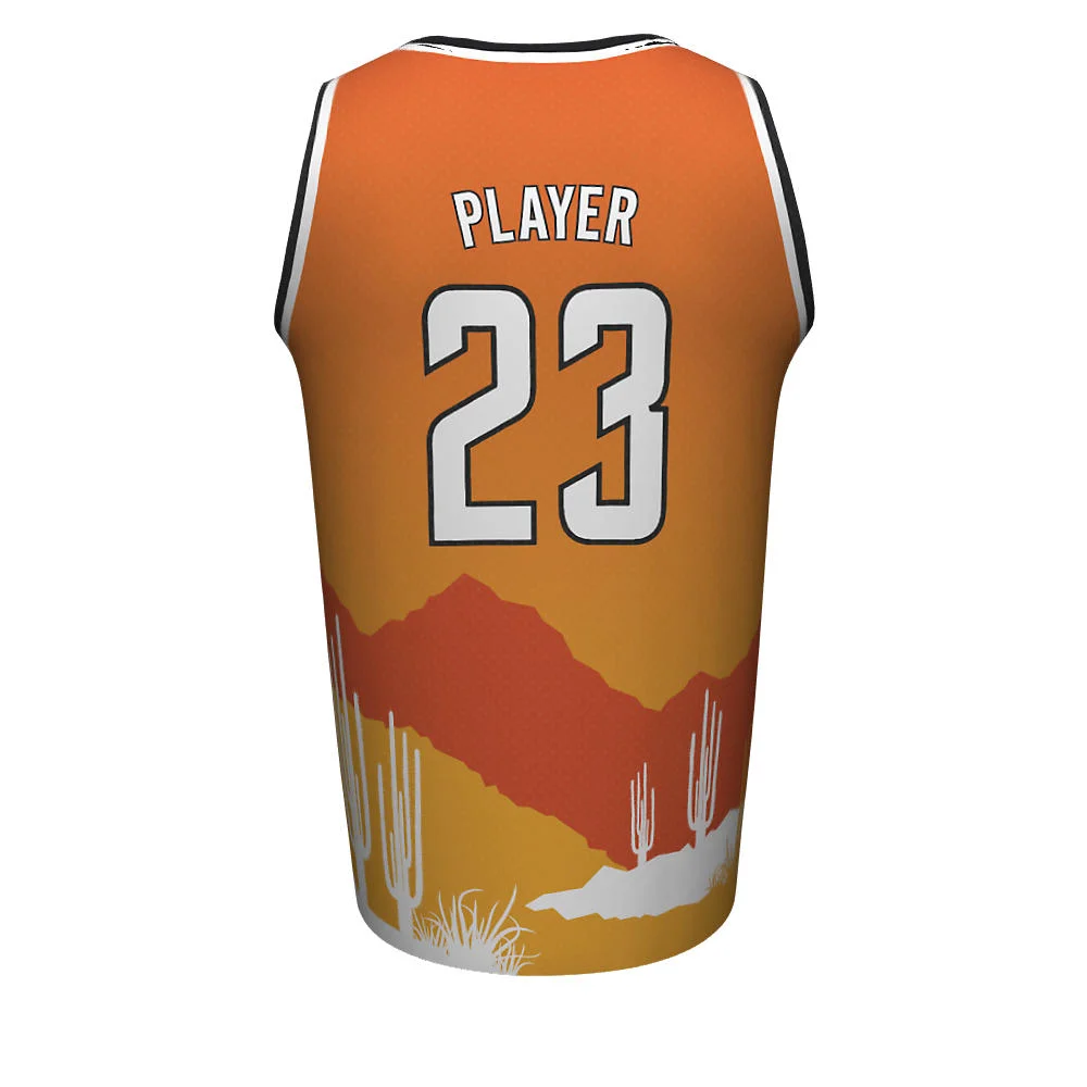 Custom Desert Landscape Sublimated Crew Neck Basketball Jersey | OEM