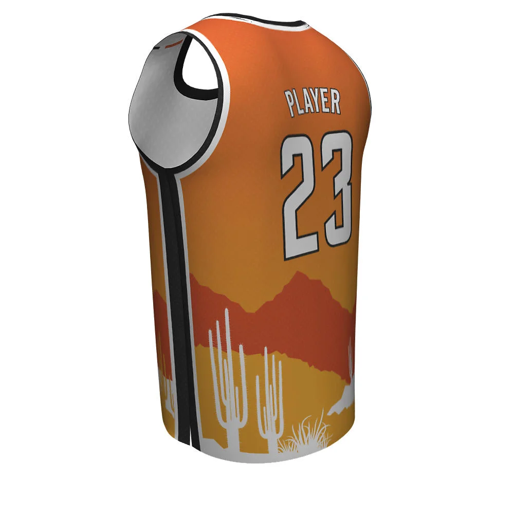 Custom Desert Landscape Sublimated Crew Neck Basketball Jersey | OEM