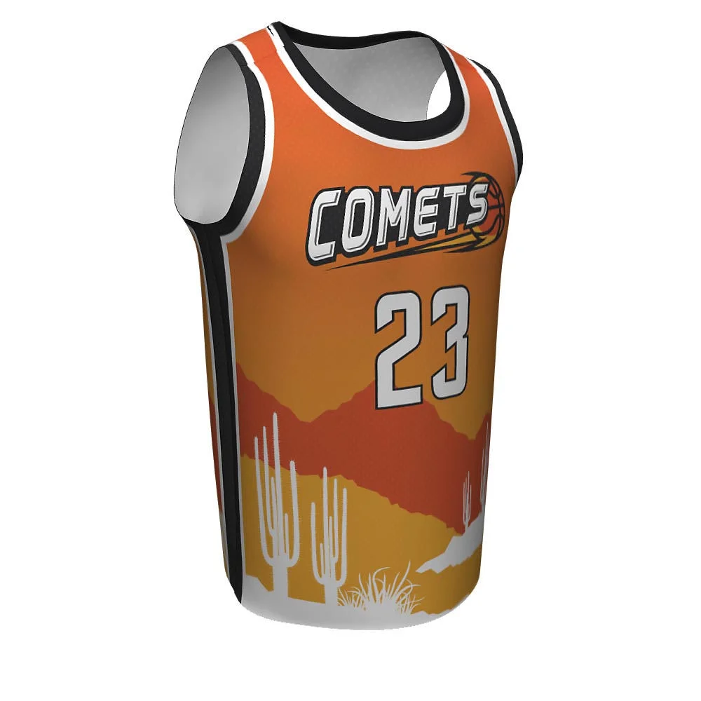 Custom Desert Landscape Sublimated Crew Neck Basketball Jersey | OEM
