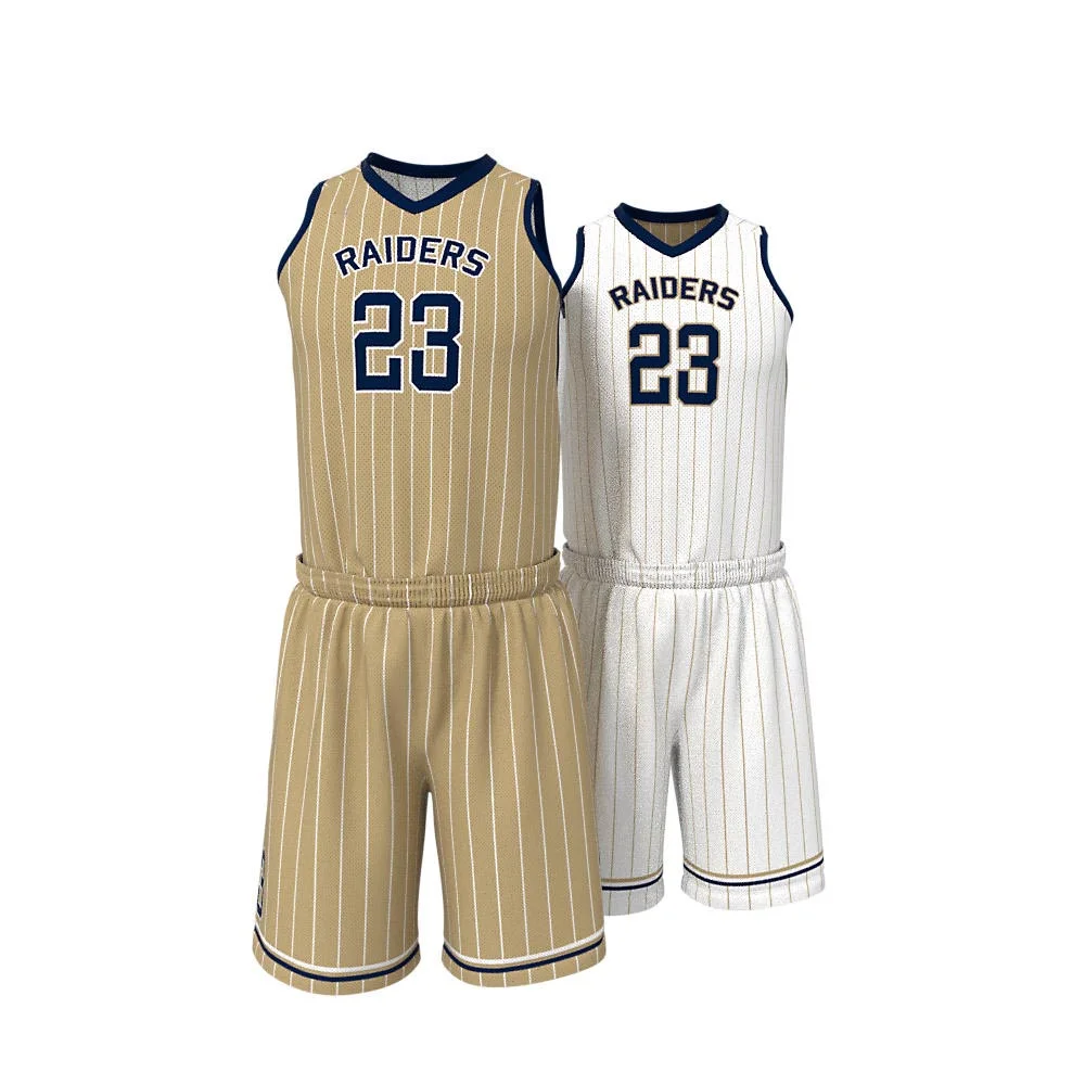 Custom Classic Pinstripe Sublimated Basketball Uniform Set | OEM