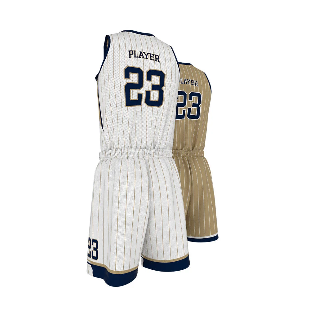 Custom Classic Pinstripe Sublimated Basketball Uniform Set | OEM