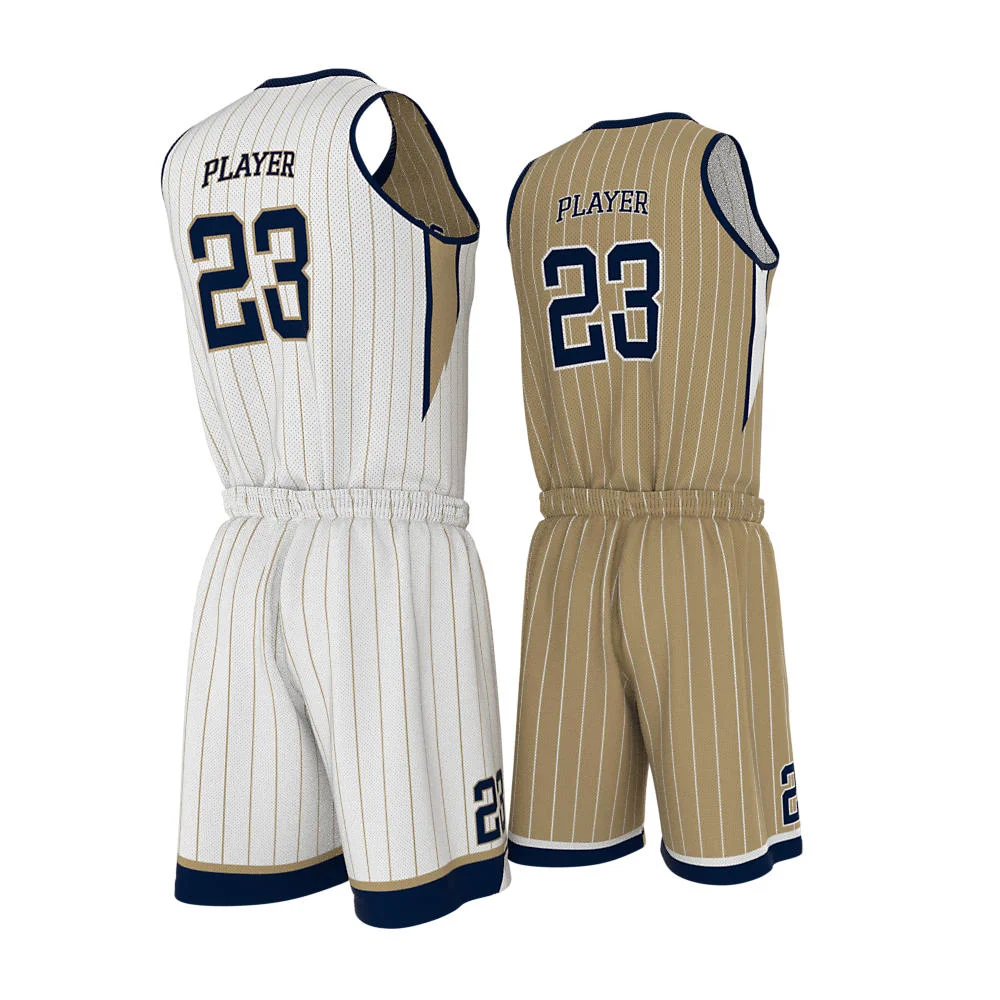 Custom Classic Pinstripe Sublimated Basketball Uniform Set | OEM