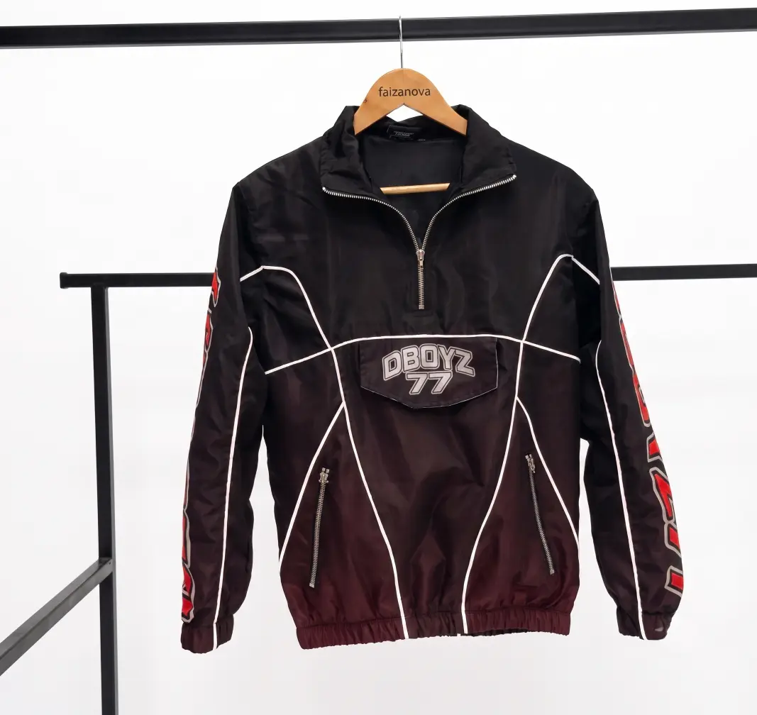 Custom Gradient Nylon Windbreaker Tracksuit Set | Reflective Techwear Tracksuit